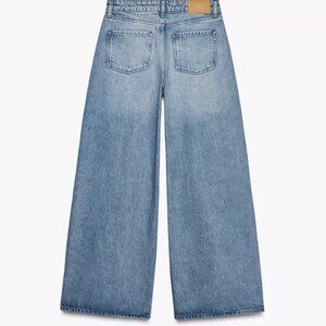 NWT ZARA High ise Z1975 Darted Wide Leg Jeans Mid-Blue 26 (US 2)